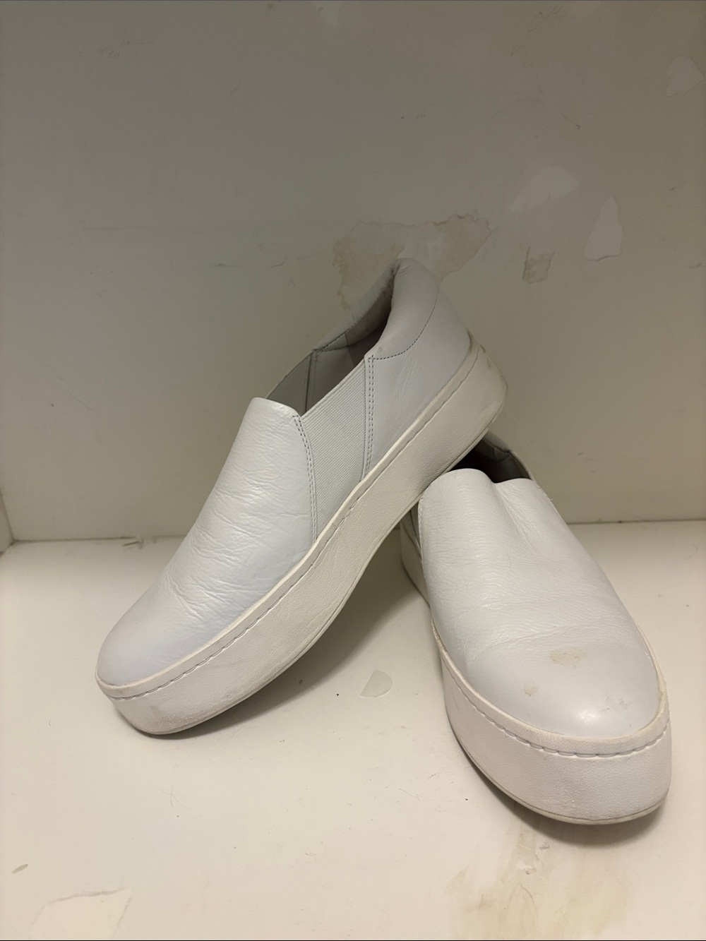 Vince Camuto White Slip-On Platform Mules